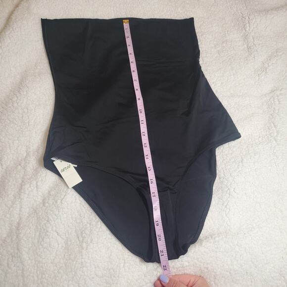Aerie Black High Waisted Full Coverage Bikini Bottom NWT Women's Medium Swimwear - Picture 6 of 12